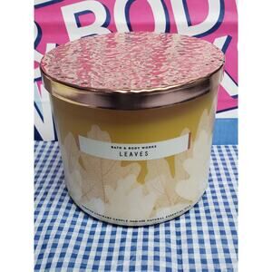BBW Shine Through Jar Leaves Large 3 Wick Candle Home Fragrance Decor